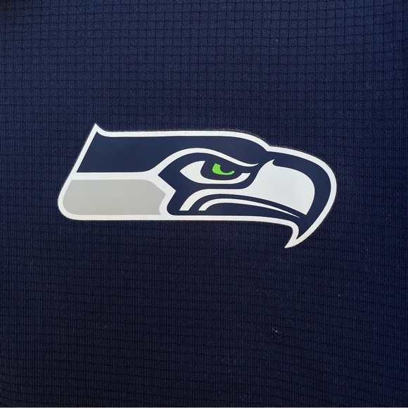 NFL Team Apparel Seattle Seahawks Navy/Action Green Logo Polo XL - Picture 5 of 11